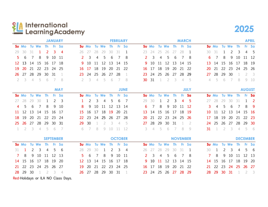 ILA 2025 Calendar